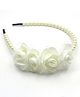 Milyra Beaded &  Floral Applique Detailed Hair Band - White