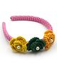 Milyra Floral Applique Detailed Pearls Embellished Crochet Hair Band - Multi Colour
