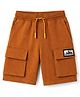Pine Kids 100% Cotton Knit  Shorts With Cargo Pockets & Patch - Orange