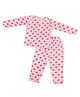 BABY CLOSET Knitted Knit Full Sleeves Doodle Bears Printed Coordinating Winter Night Suit Set - Pink