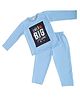 BABY CLOSET Knit Full Sleeves Dream Big Little One Text Printed Night Suit Set - Blue