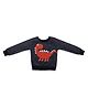 BABY CLOSET Knitted Knit Full Sleeves Dinosaur Printed Light Winter Sweatshirt - Navy Blue