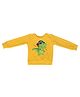 BABY CLOSET Knitted Knit Full Sleeves DJ Dinosaur Printed Light Winter Sweatshirt - Yellow