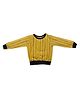 BABY CLOSET Knitted Knit Full Sleeves Abstract Printed Light Winter Sweatshirt - Mustard