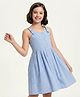 Arias Cotton Woven Sleeveless Frock With Stripes - Blue
