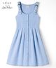 Arias Cotton Woven Sleeveless Frock With Stripes - Blue