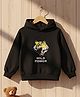 Cutiekins Fleece Knit Full Sleeves Tiger & Wild Power Text Printed Light Winter Hoodie - Black
