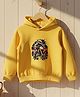 Cutiekins Fleece Knit Full Sleeves Bike Rider Printed Light Winter Hoodie - Yellow