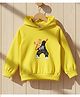 Cutiekins Fleece Knit Full Sleeves Cool Teddy Printed Light Winter Hoodie - Yellow