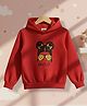 Cutiekins Fleece Knit Full Sleeves Cool Girl Printed Light Winter Hoodie - Red