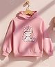 Cutiekins Fleece Knit Full Sleeves Baby Unicorn Printed Light Winter Hoodie - Baby Pink