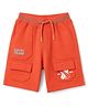 Pine Kids Looper Knit Shorts With Surfing Print - Orange