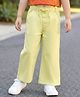 Babyhug Twill Woven Full Length Solid Trouser With Stretch - Lime Green