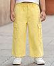 Babyhug Twill Woven Full Length Solid Colour Trousers With Stretch - Yellow