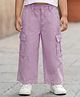 Babyhug Twill Woven Full Length Solid Colour Trousers With Stretch - Lavender