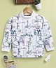 TOONYPORT Cotton Blend Woven Full Sleeves Typography Printed Light Winter Sweatshirt - White