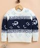 TOONYPORT Wool Woven Full Sleeves Alphabets Designed Sweater - Blue