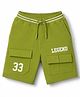 Pine Kids Looper Knit Shorts With Text Print -Limegreen