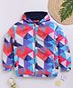 TOONYPORT Woven Full Sleeves Geometric Printed Light Winter Hooded Jacket - Multi Colour