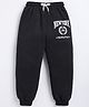 Kidcity Cotton Looperknit New York Text Printed Joggers - Black