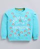 Kidcity Cotton Looperknit Full Sleeves Mommys Little Rainbow Text Printed Light Winter Sweatshirt - Mint