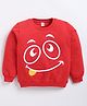Kidcity Cotton Knit Full Sleeves Red Cartoon Face Graphic Printed Light Winter Sweatshirt - Red