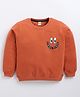Kidcity Cotton Knit Full Sleeves Cool Vibes Text Printed Light Winter Sweatshirt - Brown