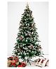 SWEN 6 feet NORTHLIGHT flocked christmas tree pinecones and cherries