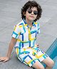 OLLINGTON ST. Cotton Co-Ord Set Of Printed Half Sleeves Shirt & Shorts Set - White