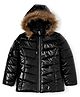 Okane Woven Full Sleeves Solid Padded Jacket - Black
