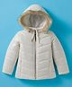 Okane Woven Full Sleeves Solid Padded Jacket - White