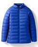 Okane Woven Full Sleeves Solid Padded Jacket - Blue