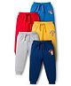 Babyhug Cotton Jersey Knit Full Length Animal Printed Lounge Pants Pack of 5 - Multicolor