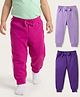 Babyhug Cotton Jersey Knit Full Length Solid Lounge Pants With Bow Applique Pack of 3 - Multicolor