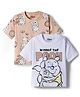Bonfino Disney Single Jersey Knit Half Sleeves T-Shirt With Winnie & Friends Graphics Pack Of 2 - White & Tan
