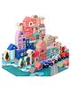 Wudly Wooden City Building Blocks Set Montessori Construction Toy with Vehicles & Buildings