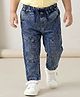 Babyhug Full Length Washed Denim Jeans With Stretch - Blue