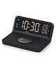 Portronics Freedom 4E 15W Wireless Charger With Dual Alarm Clock, Date Display, Soft Fabric Charging Pad, 3 Display Mode, iPhone 17/17 Air/17 Pro/17 Pro Max, 16/16 Plus/16 Pro/16 Pro Max, 15/14/13/12