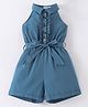 Mark & Mia Sleeveless Halter Neck Solid Jumpsuit - Blue