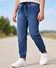 Pine Kids Woven Full Length Solid Denim Jeans - Blue