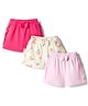 Babyoye 100% Cotton Knit With Eco Jiva Finish Solid & Printed Shorts With Bow Applique Pack of 3 - Multicolor