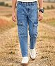 Pine Kids Denim Woven Full Length Cut & Sew Solid Color Jeans with Pocket - Blue
