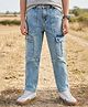 Pine Kids Denim Woven Full Length Cut & Sew Solid Color Jeans with Pocket - Navy Blue