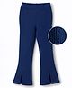 Pine Kids Cotton Lycra Knit Full Length Solid Leggings - Navy Blue