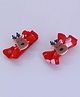 Aabacus Christmas Theme Bow & Reindeer Applique Detailed Hair Clips - Brown