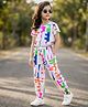 OLLINGTON ST. Cotton Half Sleeves Printed Top & Joggers Co-Ord Set - White