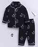 Clt.s Cotton Knit Full Sleeves Follow Your Dreams Text Printed Coordinating Night Suit Set - Black