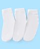 Pine Kids Knit Ankle Length Solid Colour Socks Pack Of 3 - White