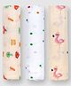 GRASPINGFINGERS 100% Cotton Muslin Multipurpose Swaddle Wrap Pack of 3 Flamingo Polka Dots Circus Theme- Multicolour ( 110x100 Cm)