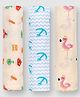 GRASPINGFINGERS 100% Cotton Muslin Multipurpose Swaddle Wrap Pack of 3 Flamingo Polka Dots Circus Theme- Multicolour ( 110x100 Cm)